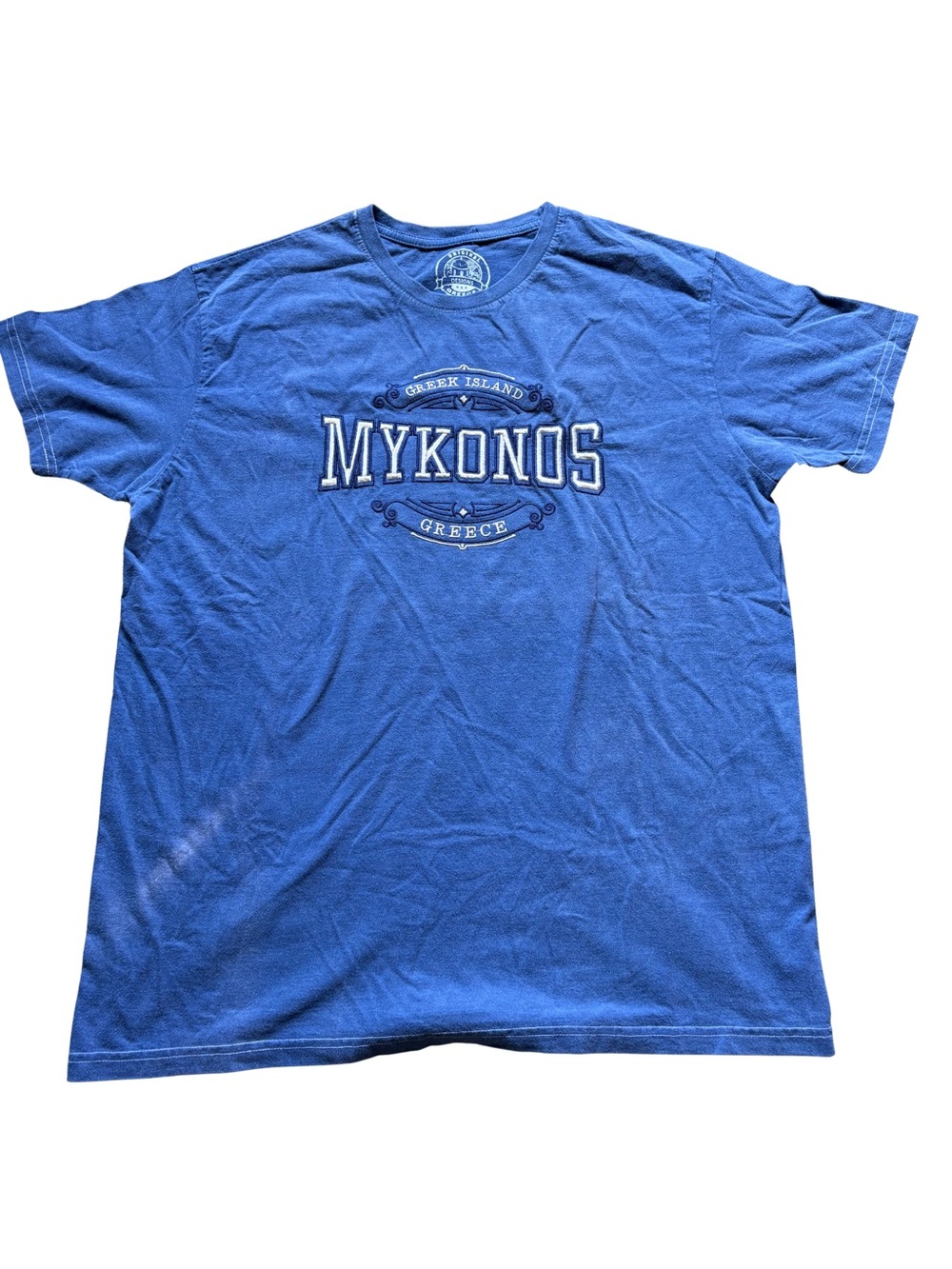 Unbranded Mykonos Blue Short-Sleeve Graphic Tee